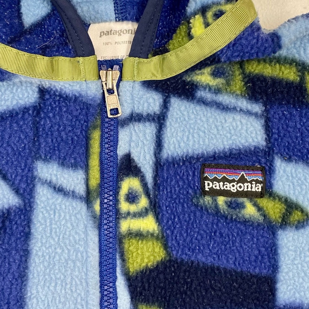 Patagonia Synchilla Fleece Jacket Boys 24M Girls Y2K 2004 Full Zip Hooded Fall - Picture 2 of 7